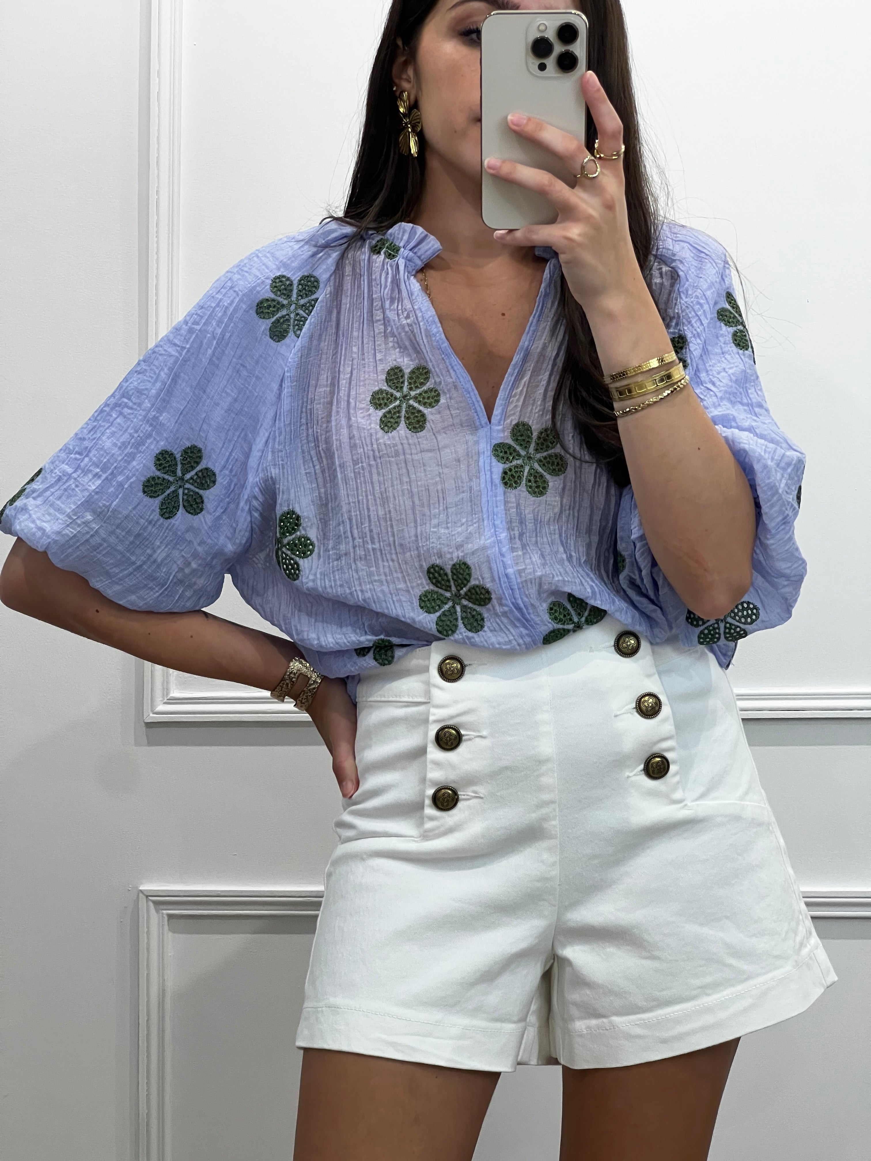 Blouse SUZANNE - Bleue