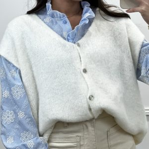 GILET EDEN 30% ALPAGA BLANC