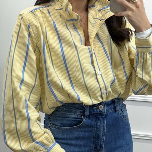 BLOUSE LUNA JAUNE ET BLEUE
