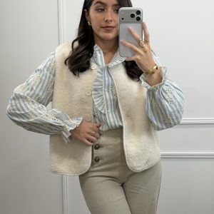 GILET BOUCLETTE ECRU