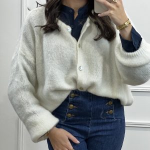 GILET MARCEAU 30% ALPAGA ECRU